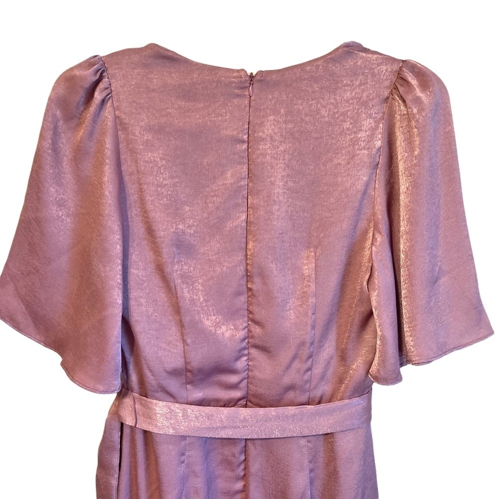 Lulus Eliza Wrap Mini Dress‎ in Pink Blush Satin Women's XS NWT - Picture 9 of 10
